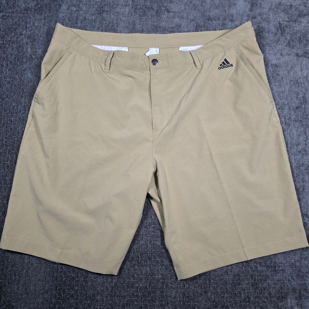 Adidas Golf Shorts Mens 40 Tan Khaki Recycled Polyester 10" Inseam Athleisure